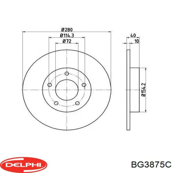 Купити BG3875C Delphi Диск заднього гальма