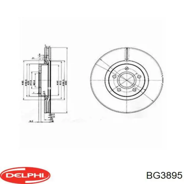 Диск гальмівний передній Delphi BG3895