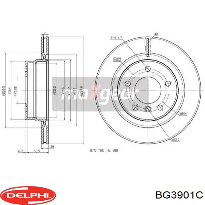 Задні дискові гальма Delphi BG3901C ціна, від 39.04 USD