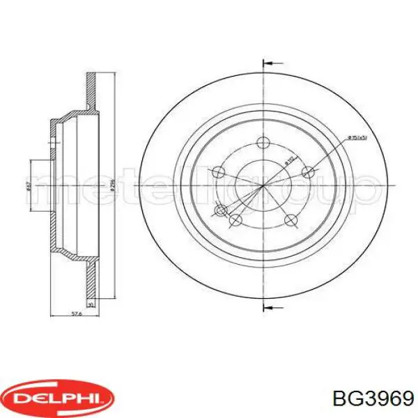 Купити BG3969 Delphi Диск заднього гальма