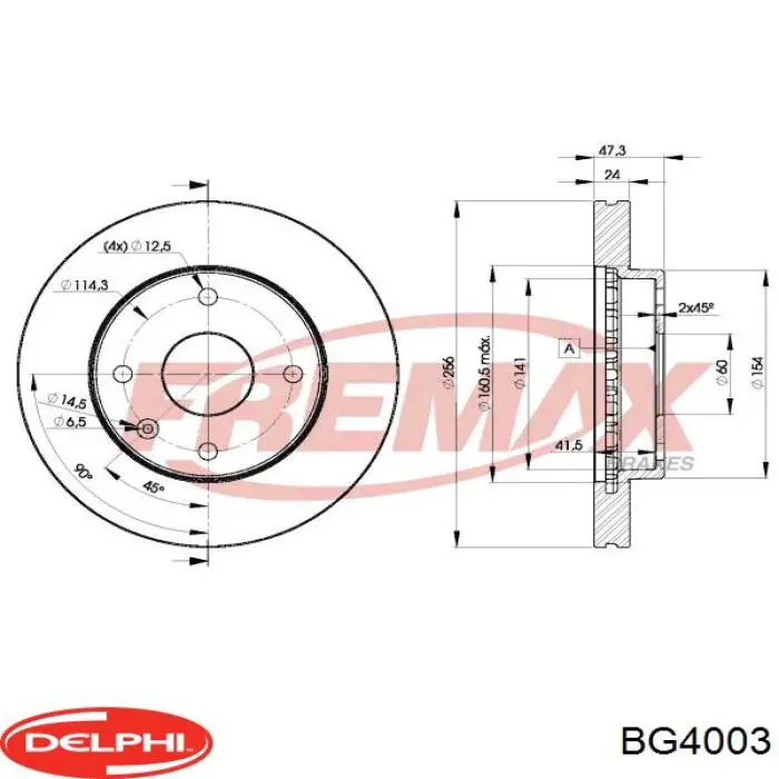 Диск переднього гальма Delphi BG4003 ціна, від 27.16 USD