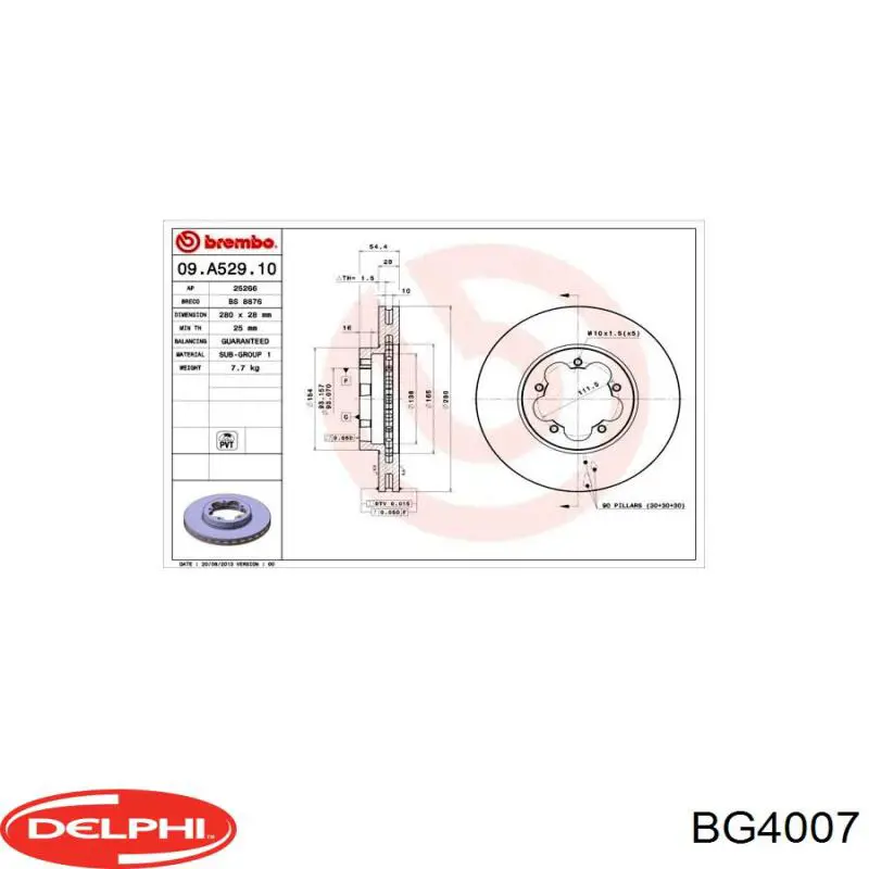 Гальмівні диски передні BG4007 Delphi