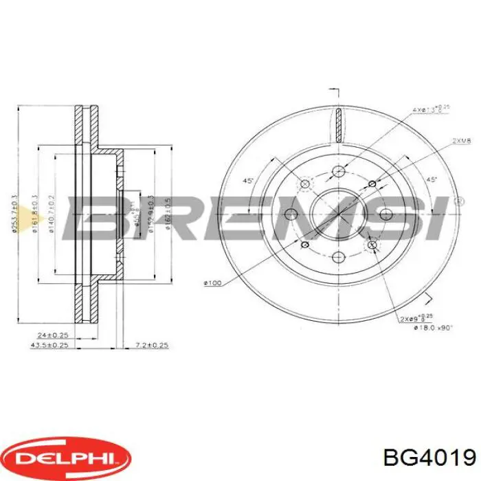 Диск переднього гальма Delphi BG4019 ціна, від 29.93 USD