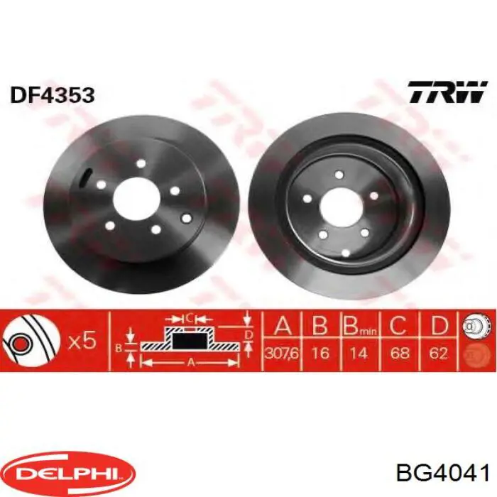 Гальмівні диски BG4041 Delphi