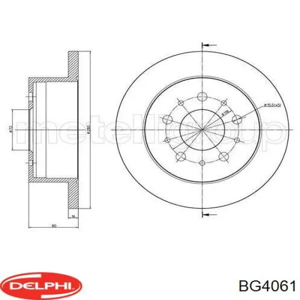 Диск гальмівний задній BG4061 Delphi