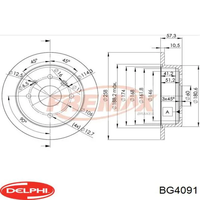 Задні дискові гальма Delphi BG4091 ціна, від 33.53 USD