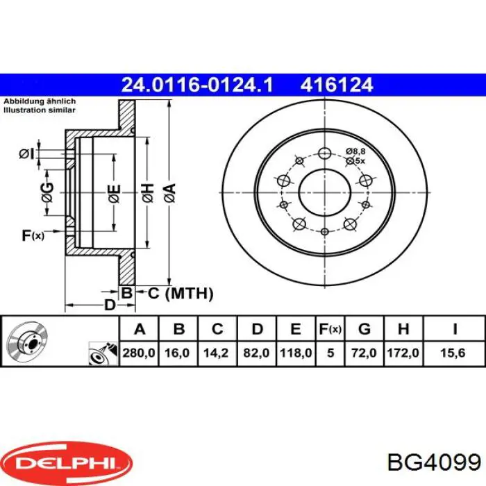 Гальмівні диски BG4099 Delphi