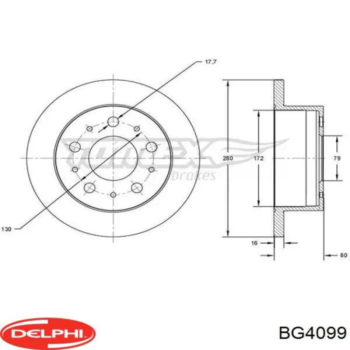 Задні дискові гальма Delphi BG4099 ціна, від 49.71 USD