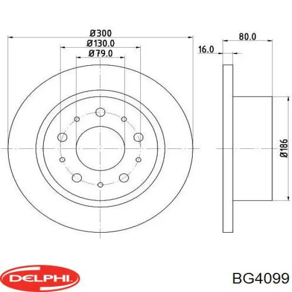 Купити BG4099 Delphi Диск заднього гальма