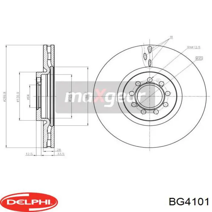 Диск переднього гальма Delphi BG4101 ціна, від 56.15 USD