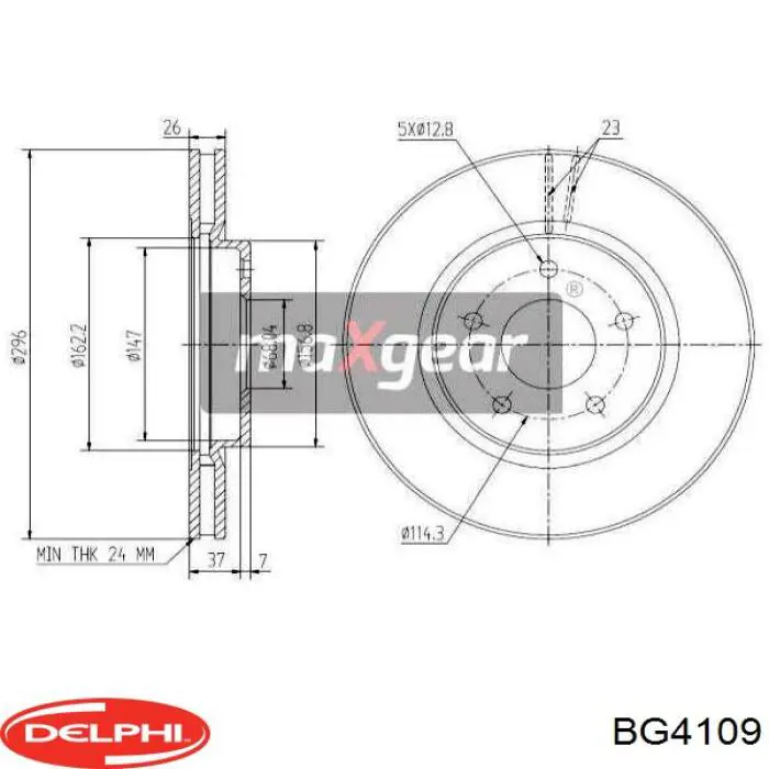 Диск переднього гальма Delphi BG4109 ціна, від 40.68 USD