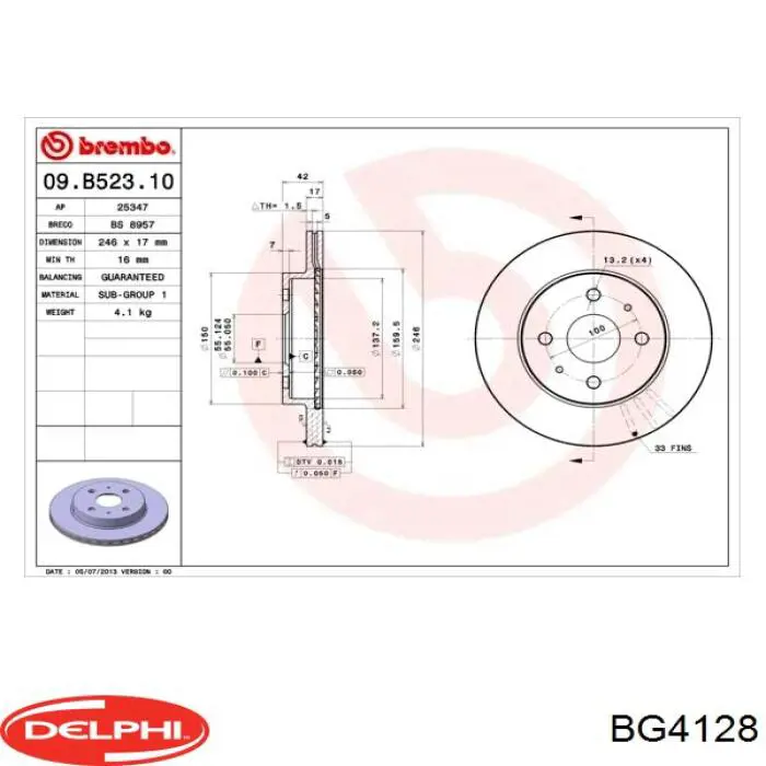 Купити BG4128 Delphi Ротор гальмівний