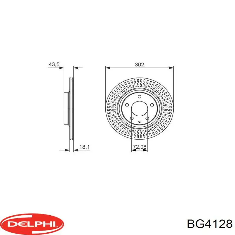Диск гальмівний передній Delphi BG4128