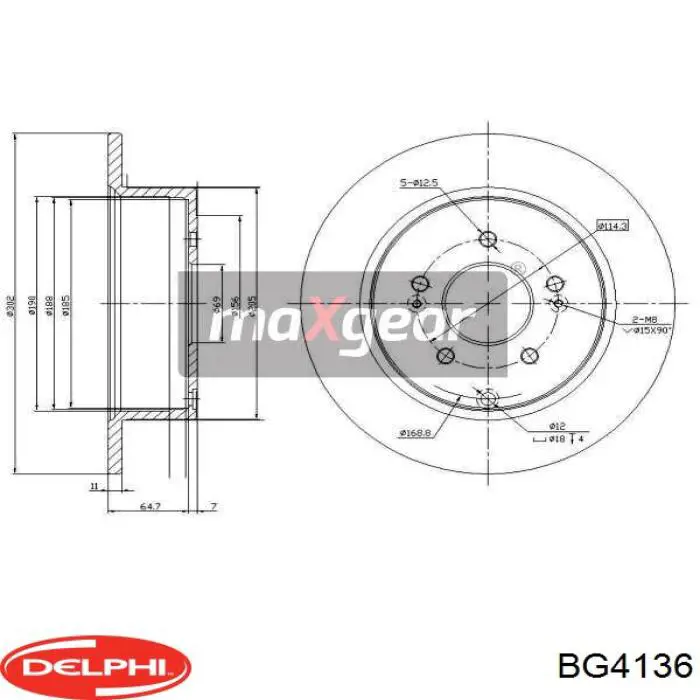 Задні дискові гальма Delphi BG4136 ціна, від 41.73 USD