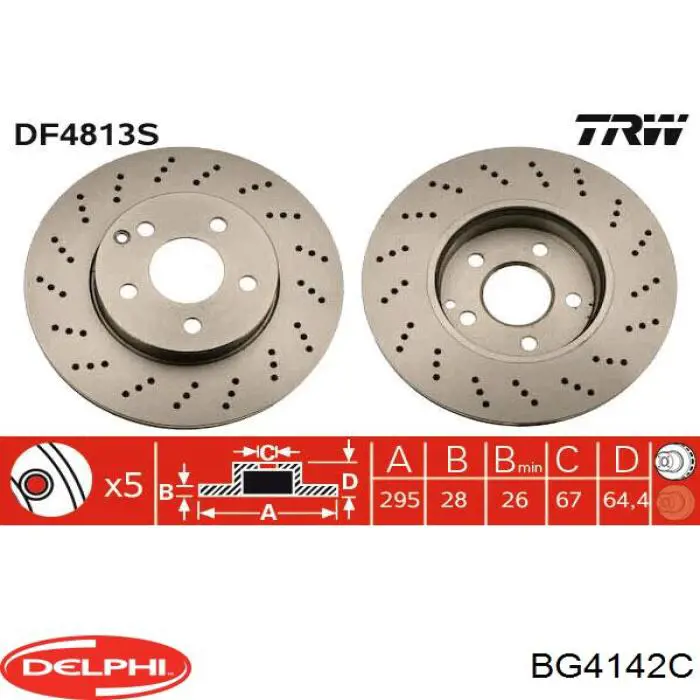 BG4142C Delphi Гальмо дискове переднє