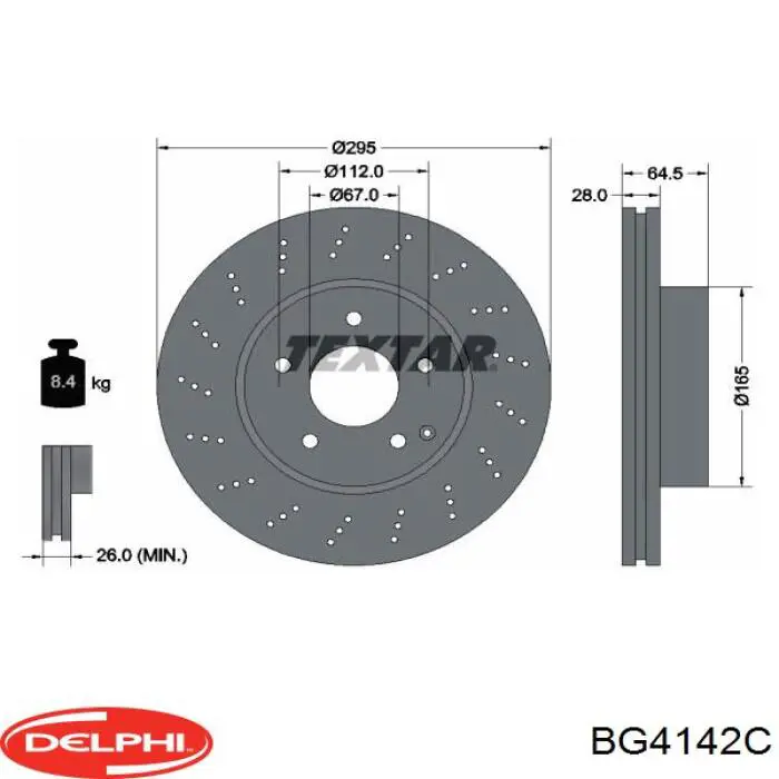 Диск переднього гальма Delphi BG4142C ціна, від 57.22 USD