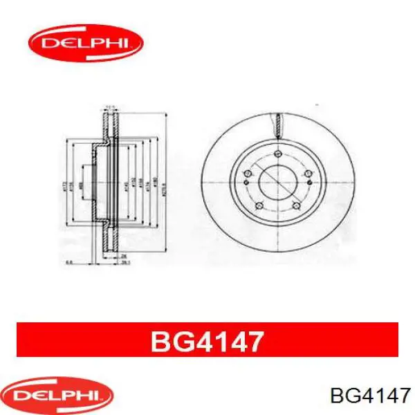 BG4147 Delphi диск гальмівний передній