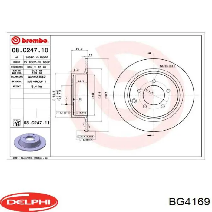 Задні дискові гальма Delphi BG4169 ціна, від 43.27 USD