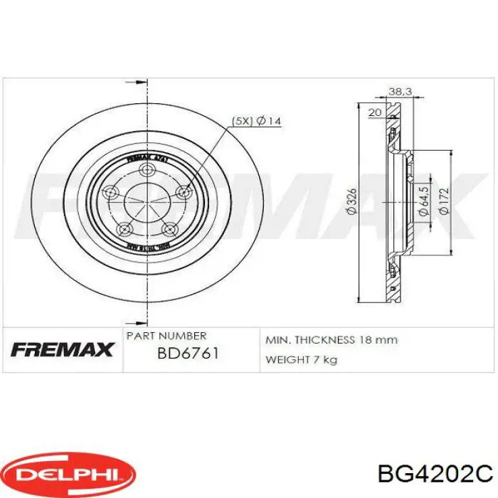 Гальмівні диски BG4202C Delphi