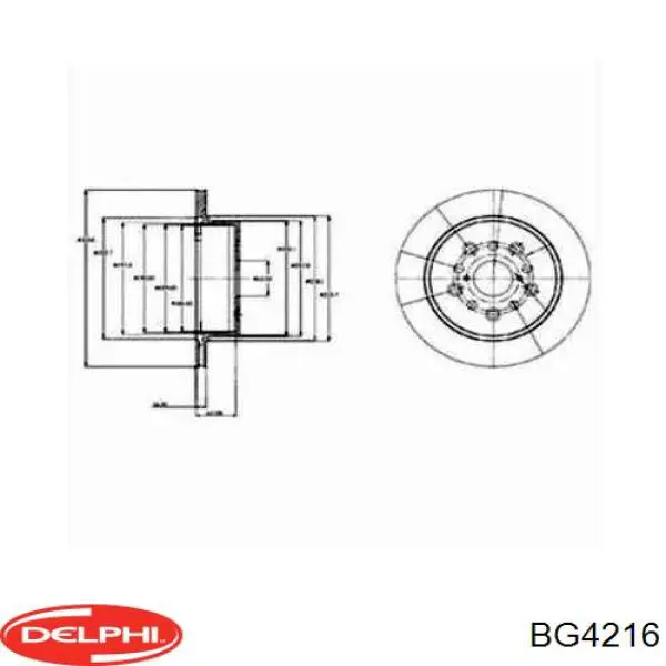 Диск гальмівний задній BG4216 Delphi