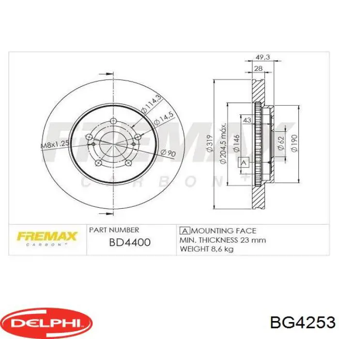 Купити BG4253 Delphi Ротор гальмівний