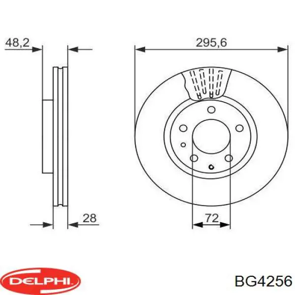 BG4256 Delphi диск гальмівний передній
