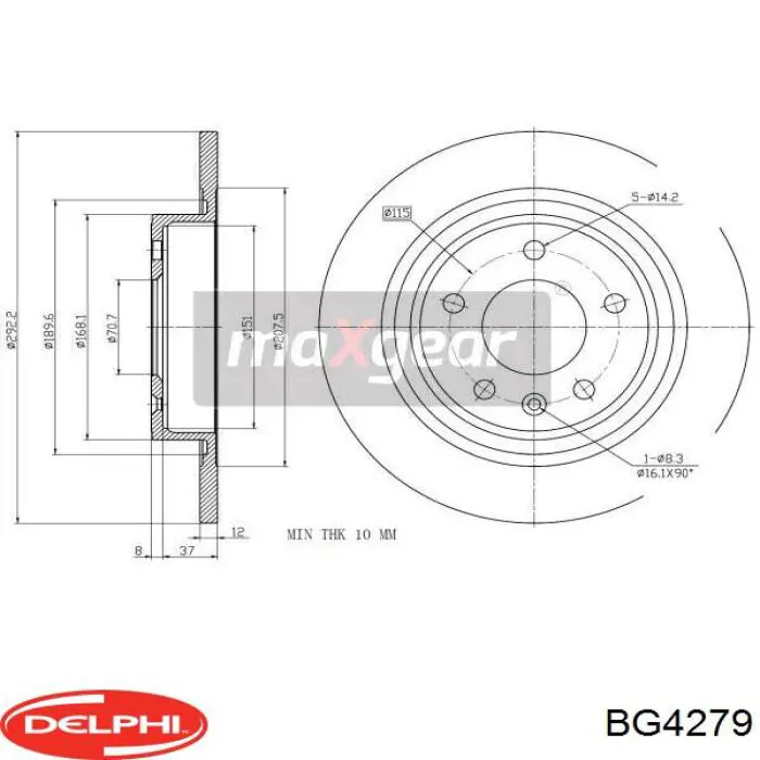 Задні дискові гальма Delphi BG4279 ціна, від 41.82 USD
