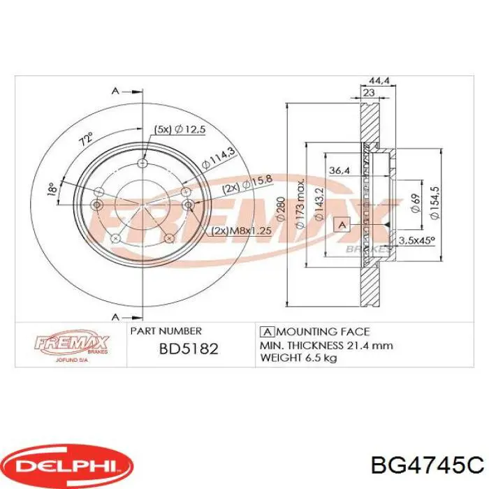 Купити BG4745C Delphi Ротор гальмівний