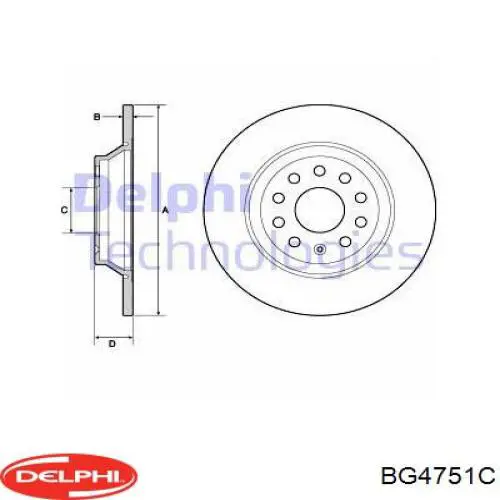 Задні дискові гальма Delphi BG4751C ціна, від 37.92 USD