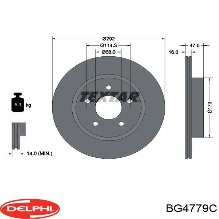Купити BG4779C Delphi Диск заднього гальма