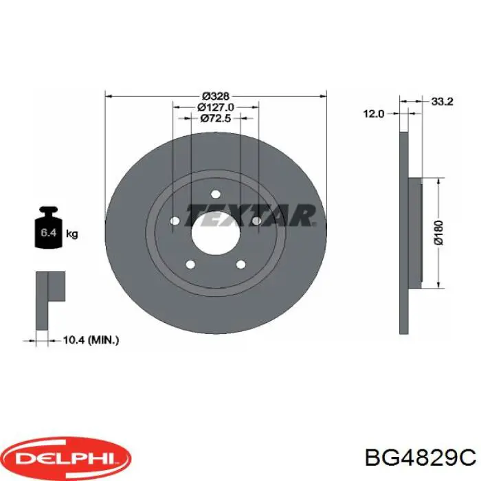 Задні дискові гальма Delphi BG4829C ціна, від 50.71 USD