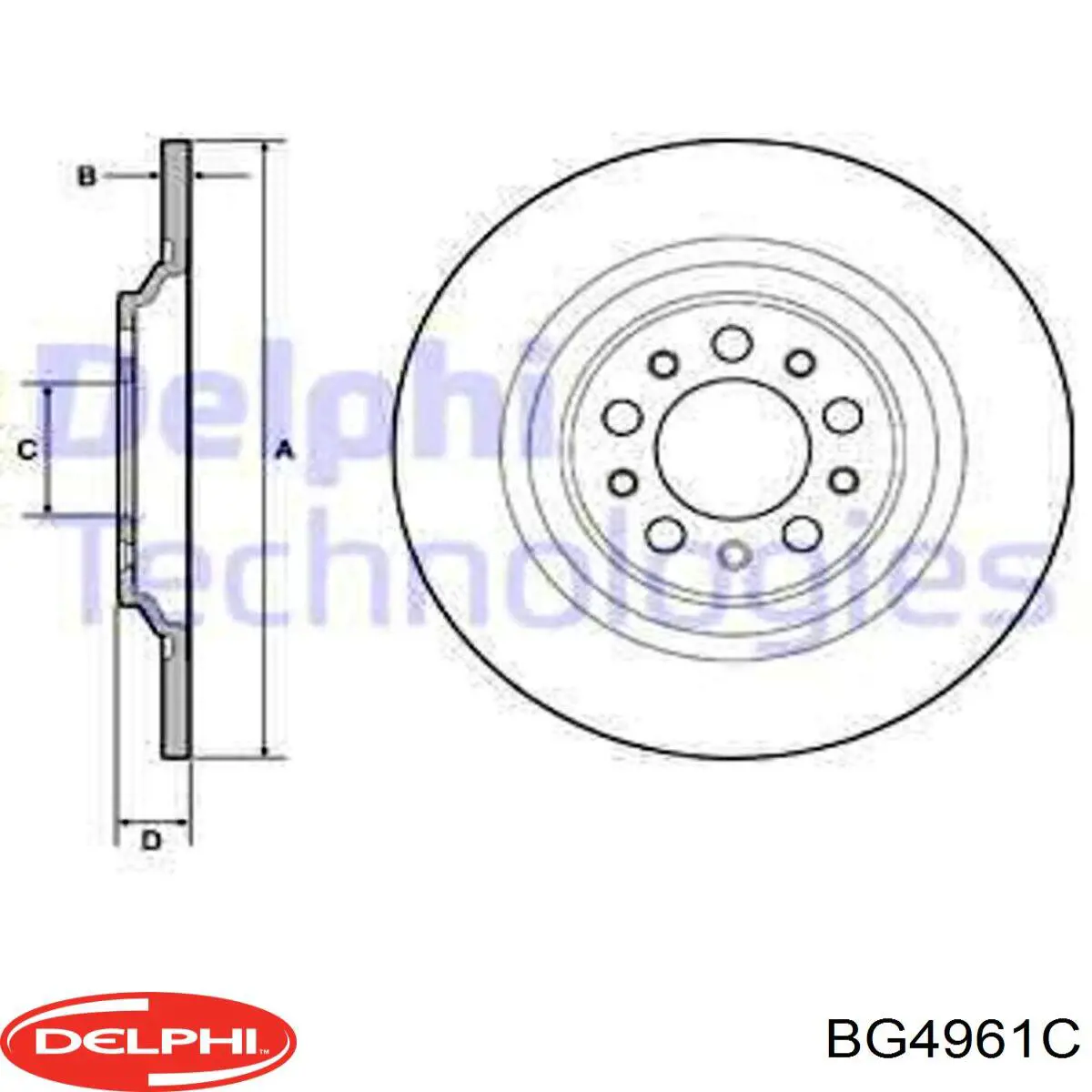 Купити BG4961C Delphi Диск заднього гальма