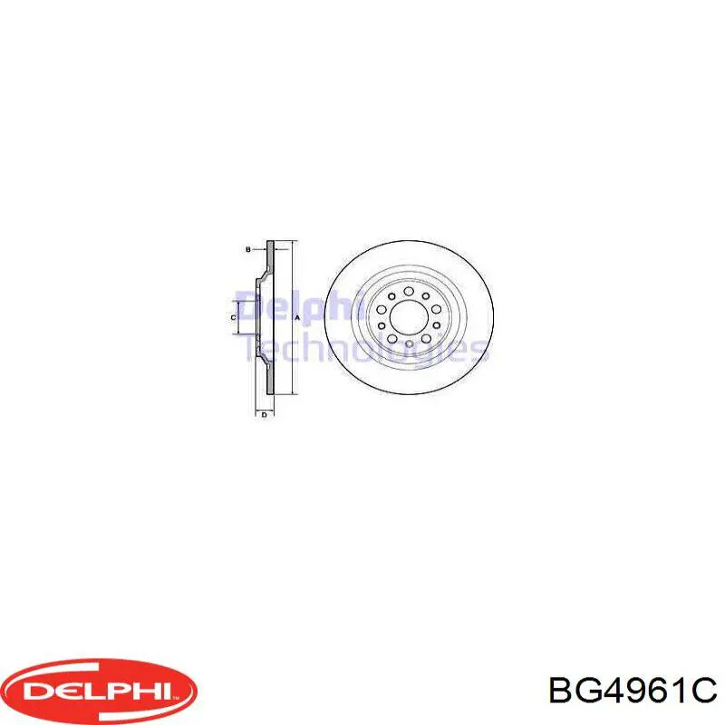 Диск гальмівний задній BG4961C Delphi