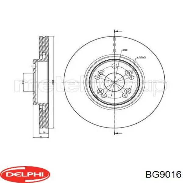 Диск переднього гальма Delphi BG9016 ціна, від 56.84 USD