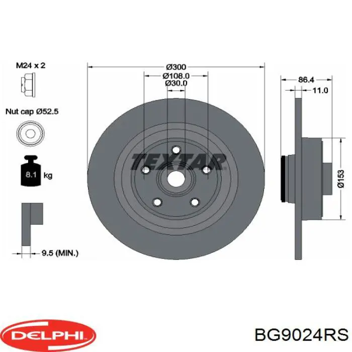 Задні дискові гальма Delphi BG9024RS ціна, від 82.35 USD