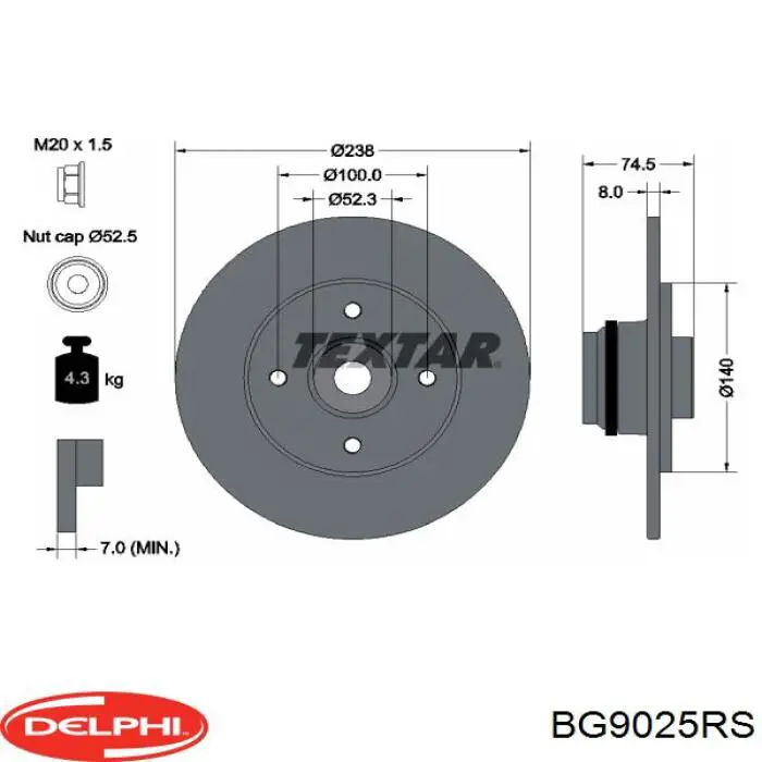 Гальмівні диски BG9025RS Delphi