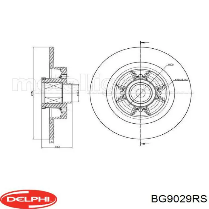 Диск гальмівний задній Delphi BG9029RS