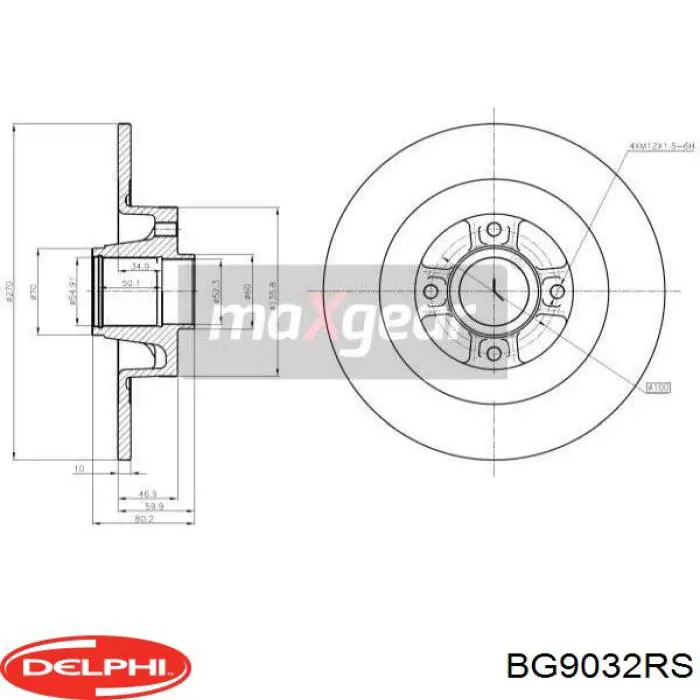Купити BG9032RS Delphi Диск заднього гальма