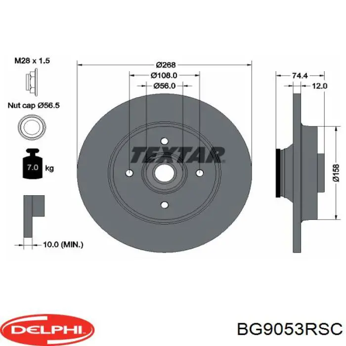 Задні дискові гальма Delphi BG9053RSC ціна, від 87.23 USD