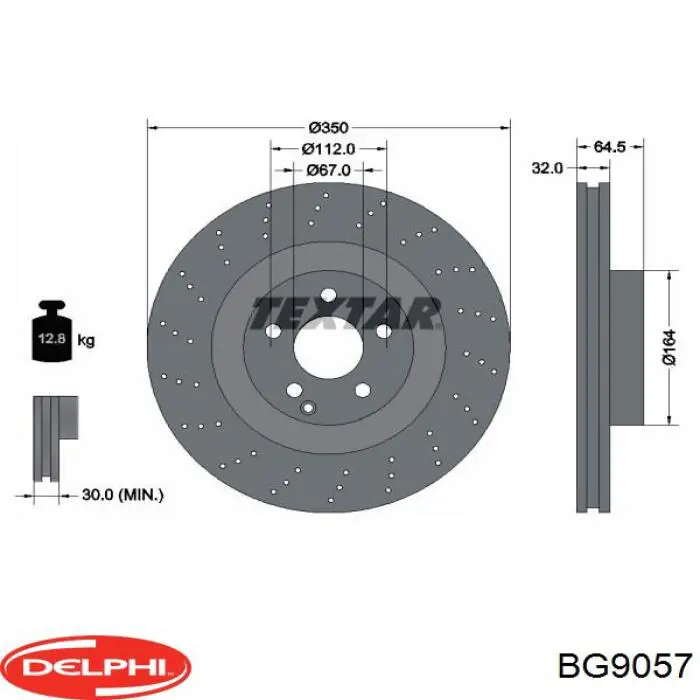 BG9057 Delphi диск гальмівний передній