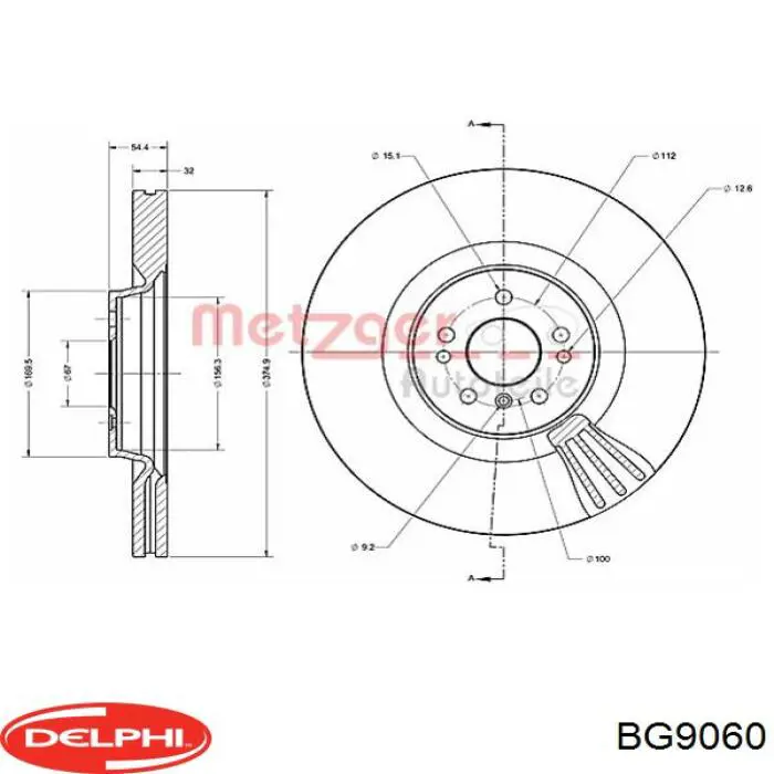 Гальмівні диски передні BG9060 Delphi
