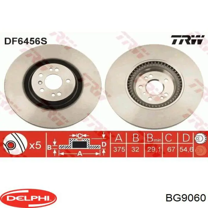 BG9060 Delphi диск гальмівний передній