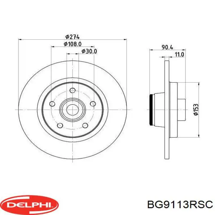 Гальмівні диски BG9113RSC Delphi