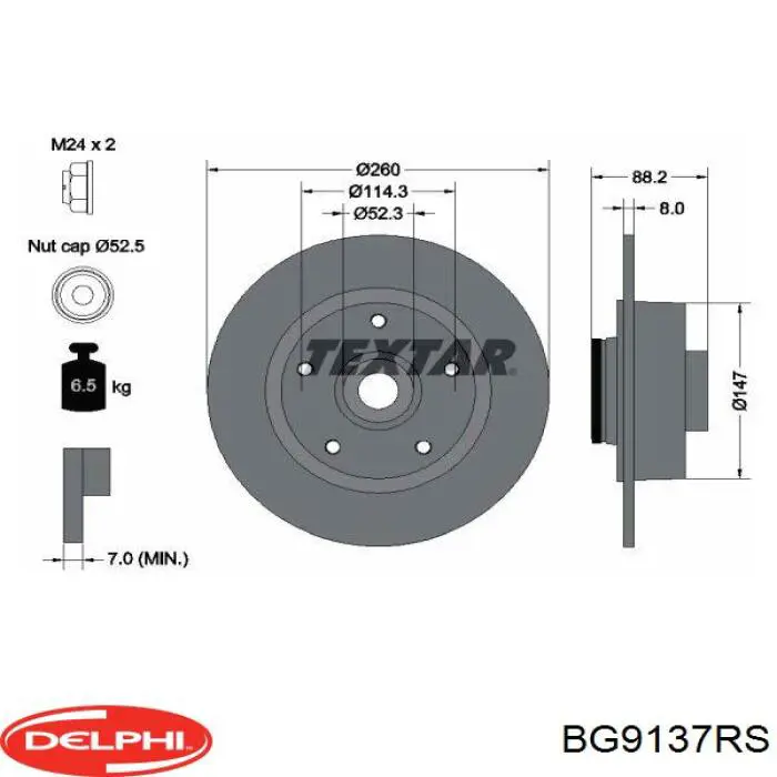 Диск гальмівний задній BG9137RS Delphi