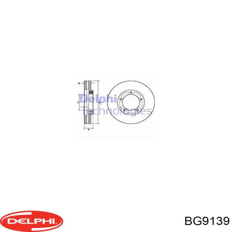 Диск гальмівний передній BG9139 Delphi