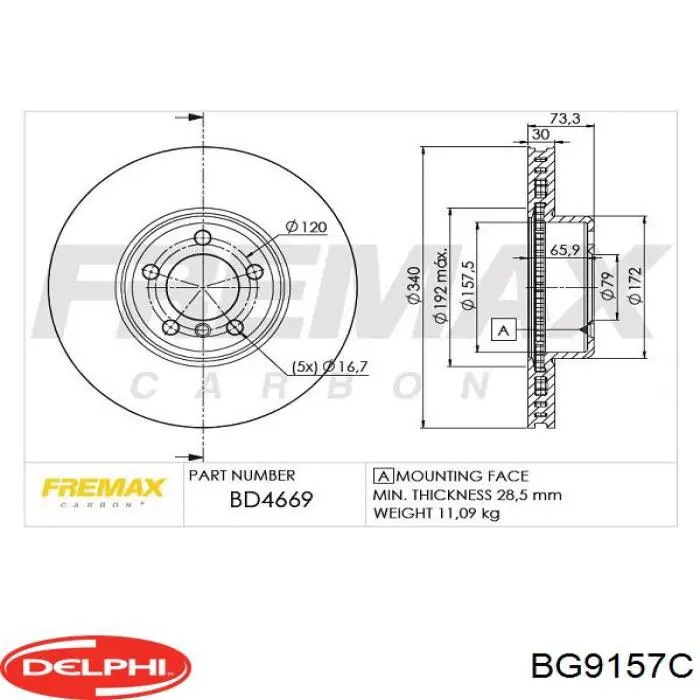 Купити BG9157C Delphi Ротор гальмівний