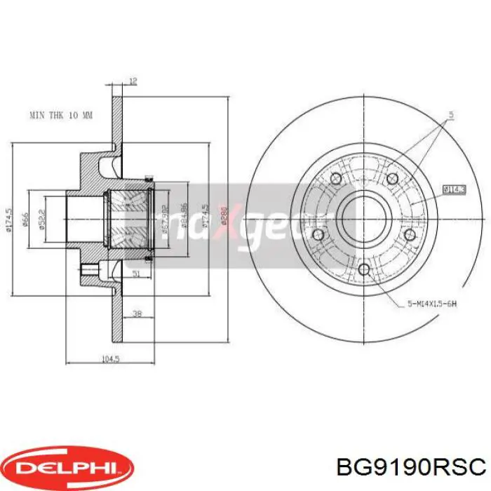 Задні дискові гальма Delphi BG9190RSC ціна, від 89.08 USD