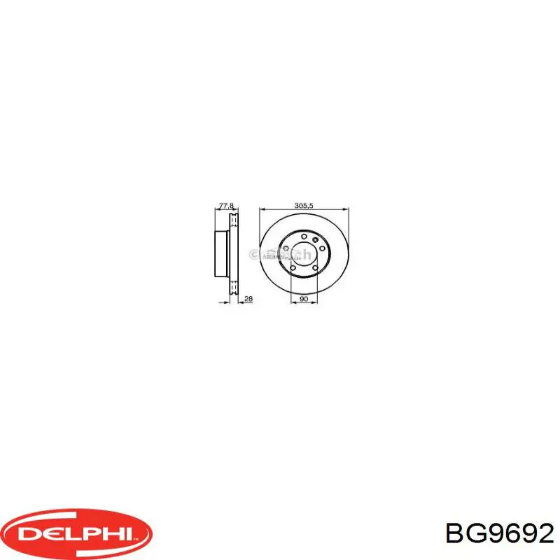 Диск переднього гальма Delphi BG9692 ціна, від 53.37 USD