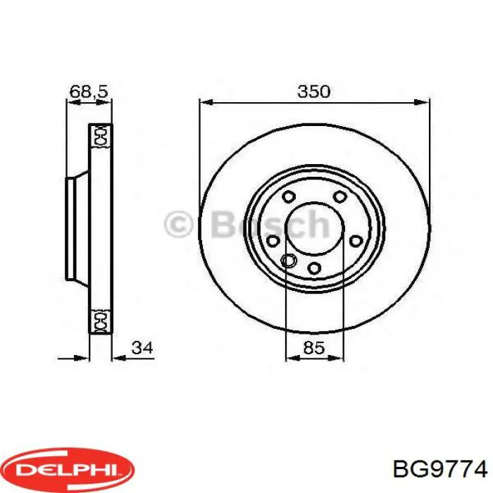 BG9774 Delphi Гальмо дискове переднє