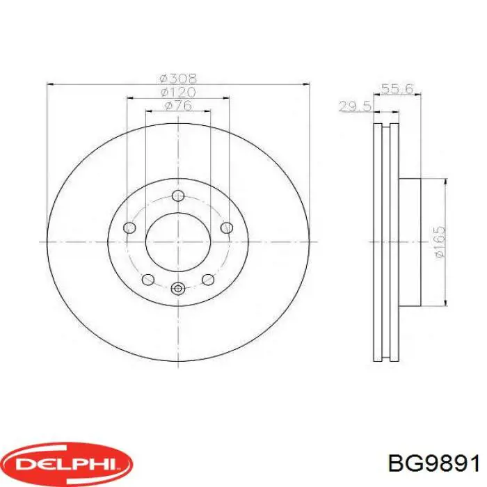 Диск переднього гальма Delphi BG9891 ціна, від 53.11 USD